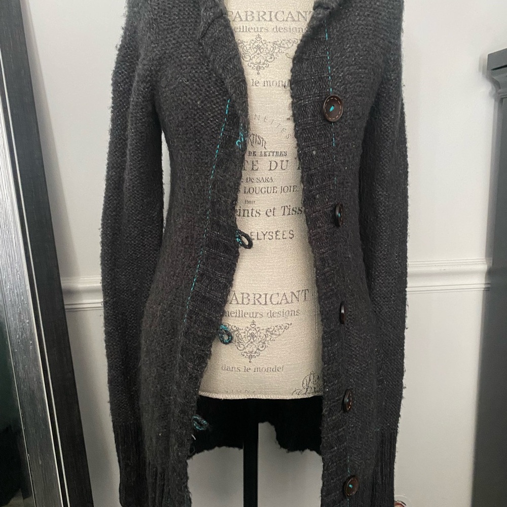 Billabong Dark Gray Button-Up Cardigan
